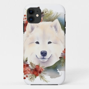 Samoyed Christmas Wreath Festive Pup  iPhone 11 Case