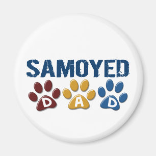 SAMOYED Dad Paw Print 1 Magnet