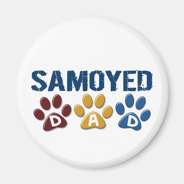 SAMOYED Dad Paw Print 1 Magnet (Front)