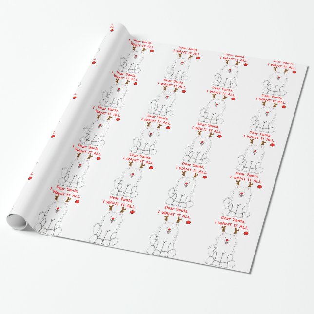 Samoyed Dear Santa.... Wrapping Paper (Unrolled)