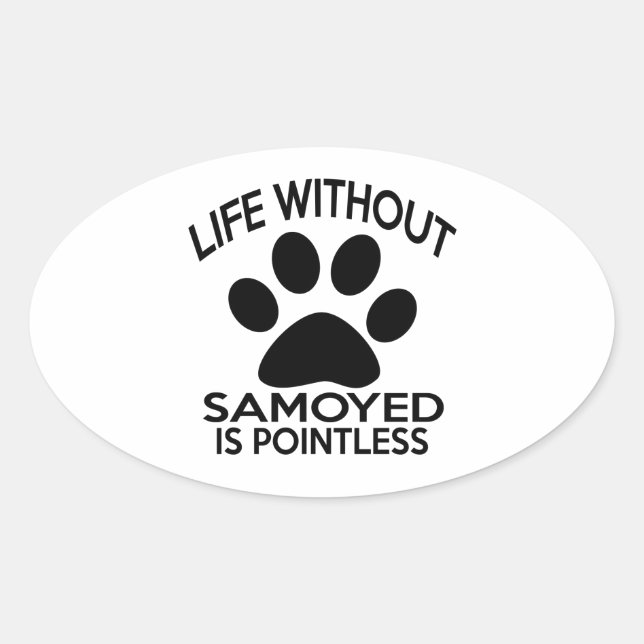 SAMOYED DESIGNS OVAL STICKER (Front)