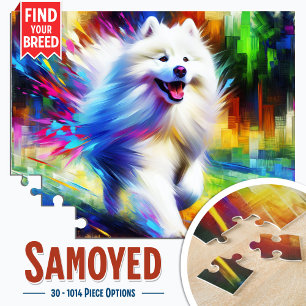 Samoyed Dog Acrylic Art Jigsaw Puzzle