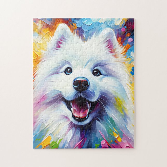 Samoyed Dog Acrylic Print Dog Lover Gift Jigsaw Puzzle (Vertical)
