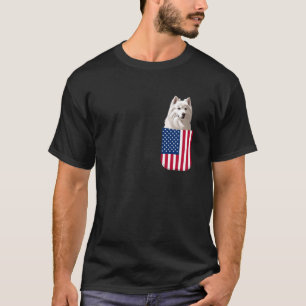 Samoyed Dog American Flag Patriotic 4th of July Pu T-Shirt