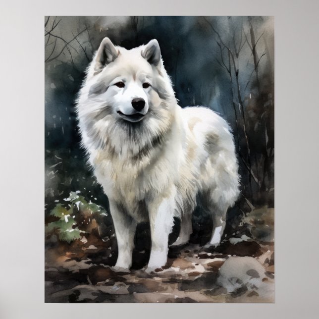 Samoyed Dog Art Print Poster (Front)