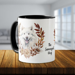 Samoyed Dog Autumn Wreath Mug
