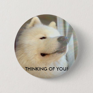 Samoyed dog Badge Thinking of You! Standard Size