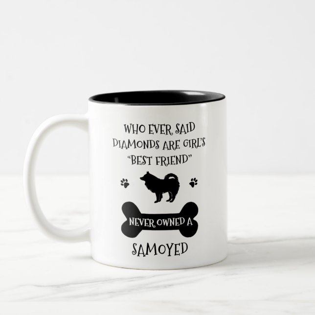 Samoyed Dog Best Friend Two-Tone Coffee Mug (Left)