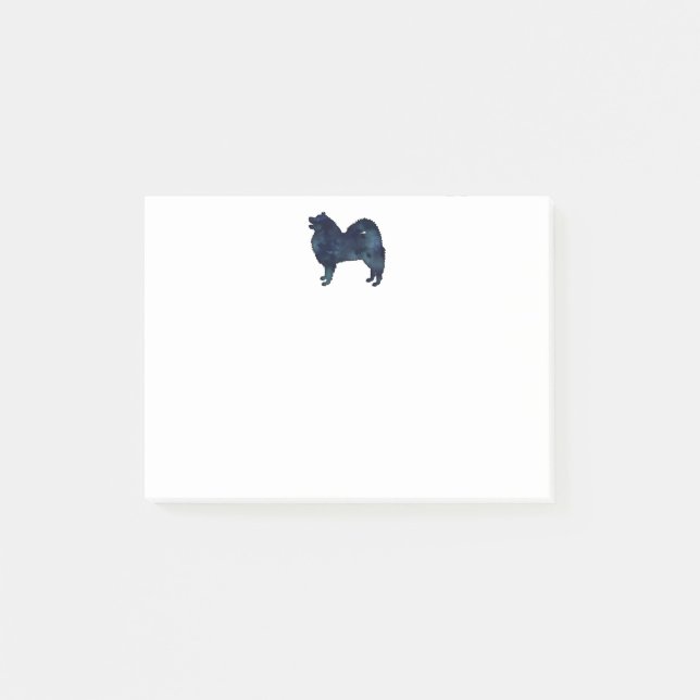 Samoyed Dog Breed Silhouette Black Watercolor Post-it Notes (Front)