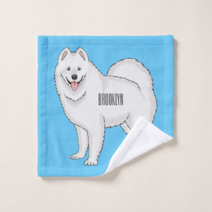 Samoyed dog cartoon illustration bath towel set