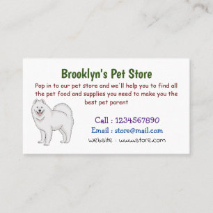 Samoyed dog cartoon illustration business card