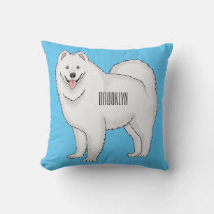 Samoyed dog cartoon illustration  cushion