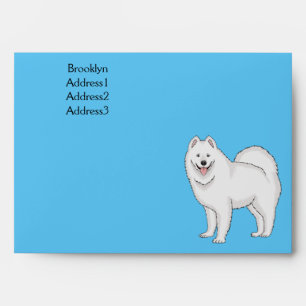 Samoyed dog cartoon illustration envelope