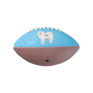 Samoyed dog cartoon illustration football