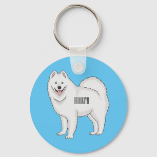 Samoyed dog cartoon illustration key ring