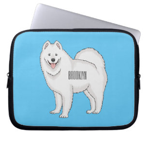 Samoyed dog cartoon illustration laptop sleeve