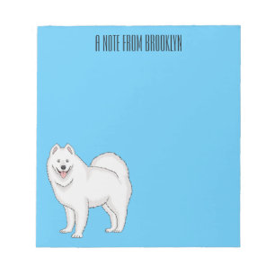 Samoyed dog cartoon illustration  notepad