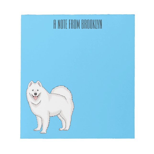Samoyed dog cartoon illustration  notepad (Front)