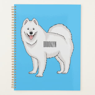 Samoyed dog cartoon illustration planner