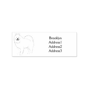 Samoyed dog cartoon illustration rubber stamp