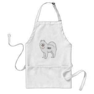 Samoyed dog cartoon illustration  standard apron