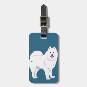 Samoyed Dog Cartoon Luggage Tag
