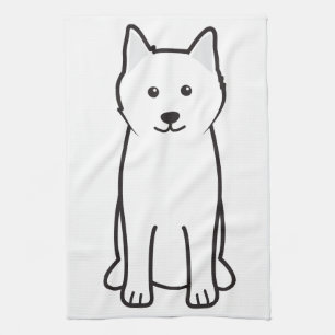 Samoyed Dog Cartoon Tea Towel