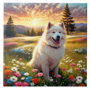 Samoyed Dog Ceramic Tile