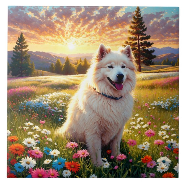 Samoyed Dog   Ceramic Tile (Front)