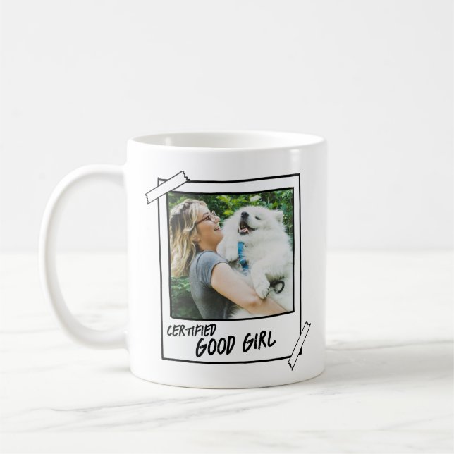 Samoyed Dog "Certified Good Boy" Photo Coffee Mug (Left)