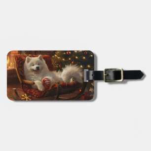 Samoyed Dog Christmas Festive  Luggage Tag