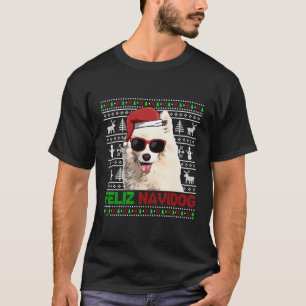 Samoyed Dog Feliz Navidog Funny Christmas T-Shirt