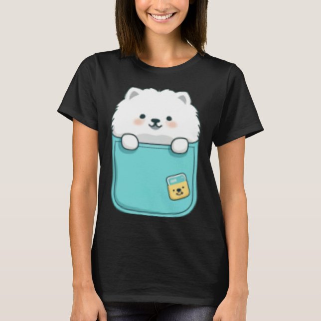 Samoyed Dog in your Pocket Dog   1 T-Shirt (Front)