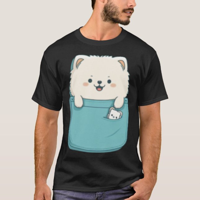 Samoyed Dog in your Pocket Dog   3 T-Shirt (Front)