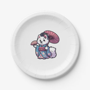 Samoyed Dog Kimono Paper Plate
