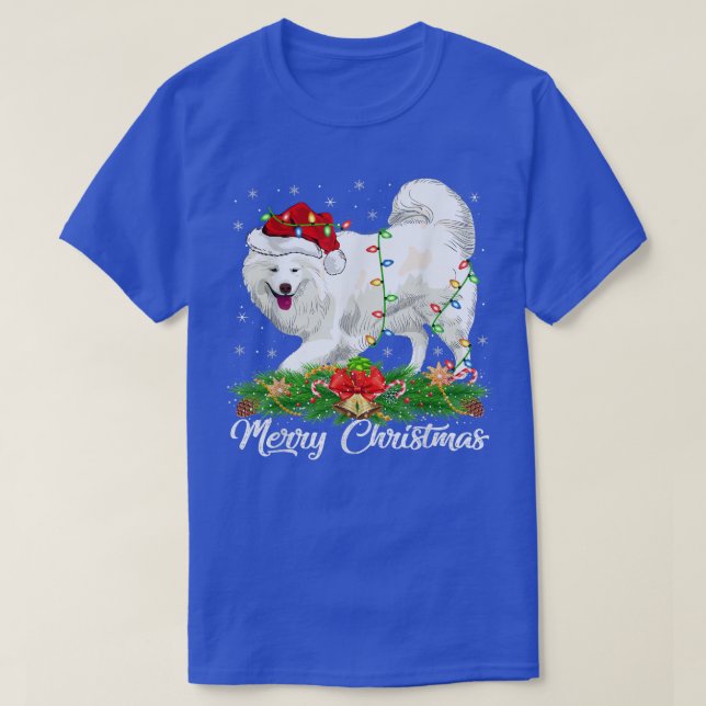 Samoyed Dog Lover Matching Santa Hat Samoyed Chris T-Shirt (Design Front)