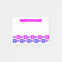 Samoyed Dog & Paw Hot Pink & Blue Silhouette
