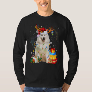 Samoyed Dog Reindeer Santa Christmas Dog Pyjamas T-Shirt