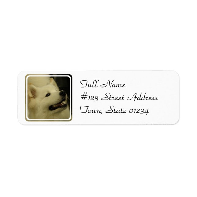 Samoyed Dog Return Address Label (Front)