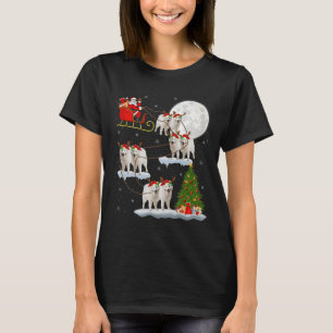 Samoyed Dog Santa Sleigh Flying Funny Magical Chri T-Shirt