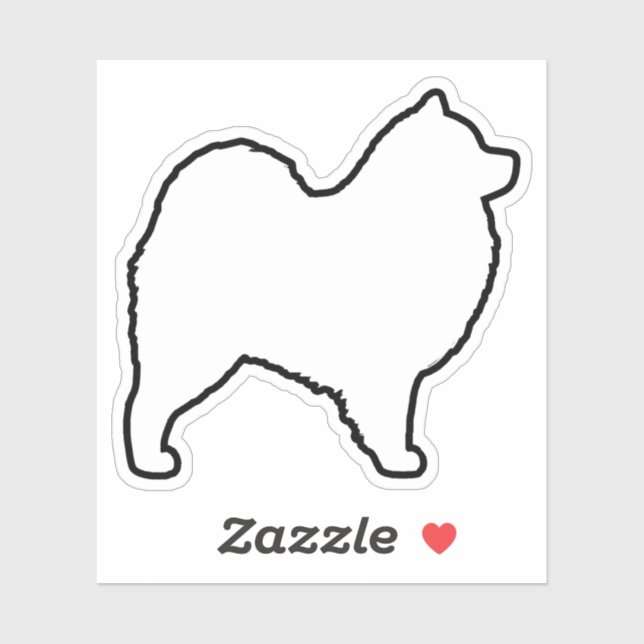 Samoyed Dog Silhouette Outline Vinyl Sticker (Sheet)
