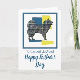 Samoyed Dog Silhouette TriColour Father’s Day Card