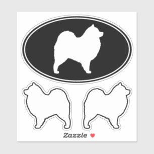Samoyed Dog Silhouettes Vinyl Sticker Set
