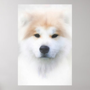 SAMOYED DOG “SNOW KING” POSTER