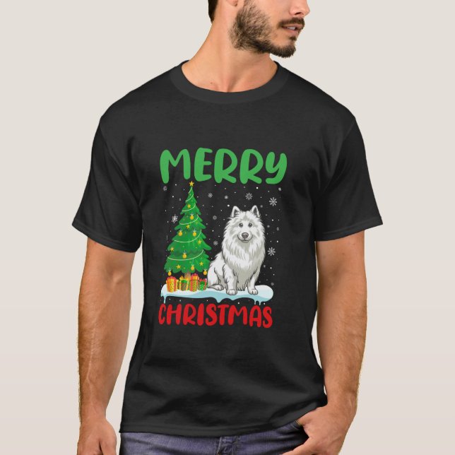 Samoyed Dog Tree Xmas Sweater Men Women Ugly Chris (Front)