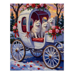 Samoyed Dog Valentine's Day  Poster