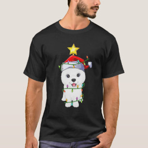 Samoyed Dog Xmas Lighting Tree Matching Samoyed Ch T-Shirt