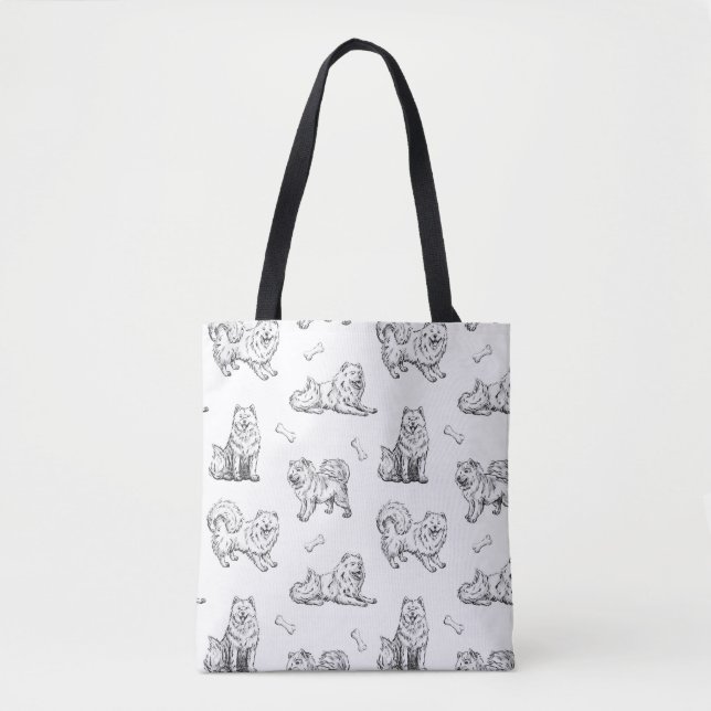 Samoyed dogs pattern tote bag (Front)