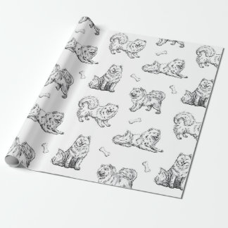 Samoyed dogs pattern wrapping paper