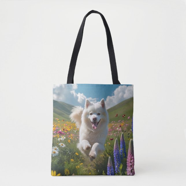 Samoyed Elegant Shoulder Tote Bag (Front)